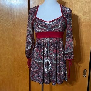 Red paisley babydoll style shirt volume one juniors
